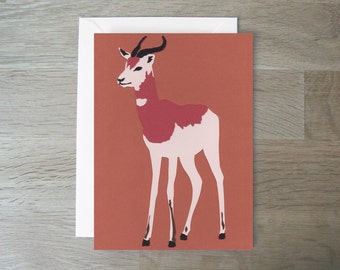 Dama Gazelle - Greetings Card - Endangered Species - Papercut - Animal Card