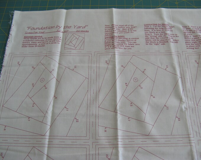 Benartex Foundation by the Yard Crazy Quilt Pattern - Etsy