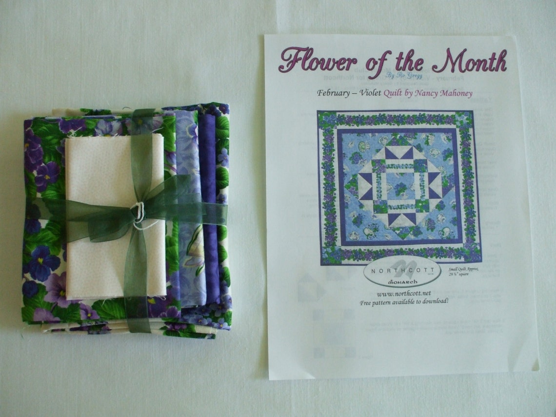Northcott Flower of the Month Quilt Block Kit by Ro Gregg Etsy