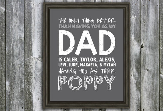Download Personalized Dad Poppy Grandpa Papa Quote Wall Art Etsy