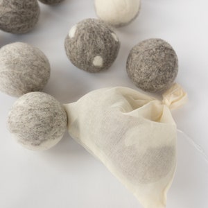 Wool dryer balls, All Natural Canadian quality handmade felted balls, environmentally friendly laundry room image 10