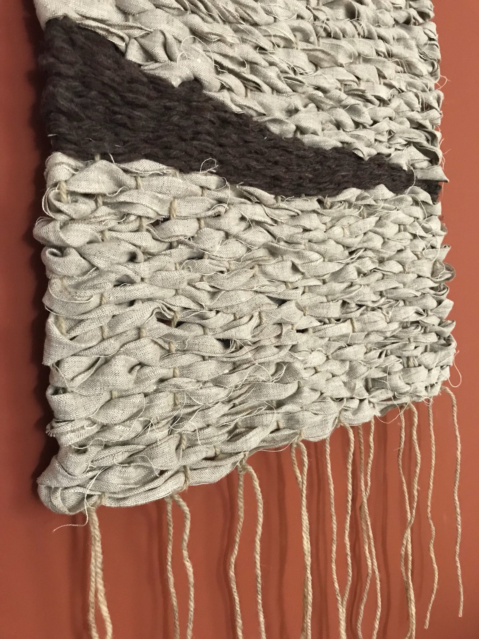 Natural woven linen wall hanging beautiful linen and wool Etsy