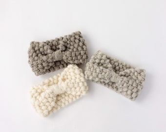 Chunky Knit Wool Headband, Handmade Canadian Wool Hair Accessory