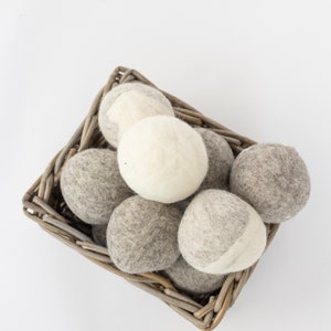 Wool dryer balls, All Natural Canadian quality handmade felted balls, environmentally friendly laundry room image 9