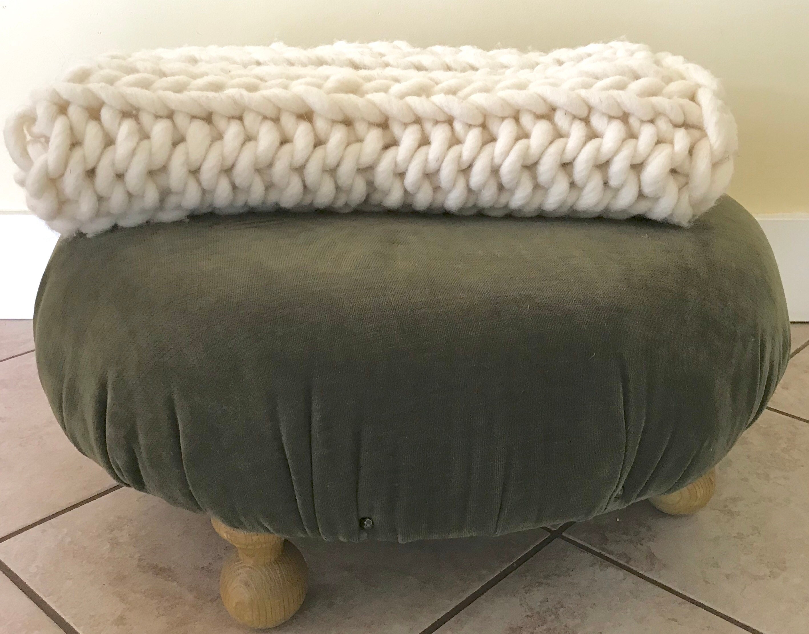 Manta de punto gruesa hecha a mano de lana gruesa de lana gruesa para tejer  hilo cálido sofá decoración del hogar regalo 47.2x59.1 in