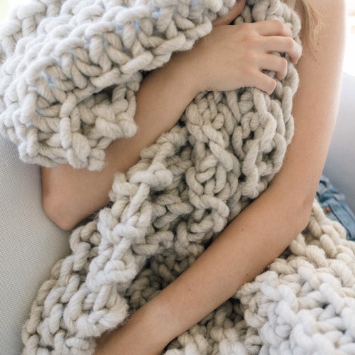 Large Chunky Blanket or Throw Made With 