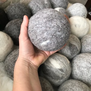 Wool dryer balls, All Natural Canadian quality handmade felted balls, environmentally friendly laundry room image 3