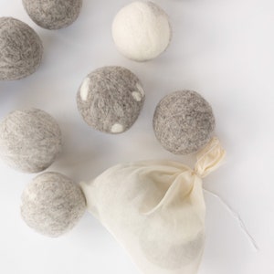 Wool dryer balls, All Natural Canadian quality handmade felted balls, environmentally friendly laundry room image 1