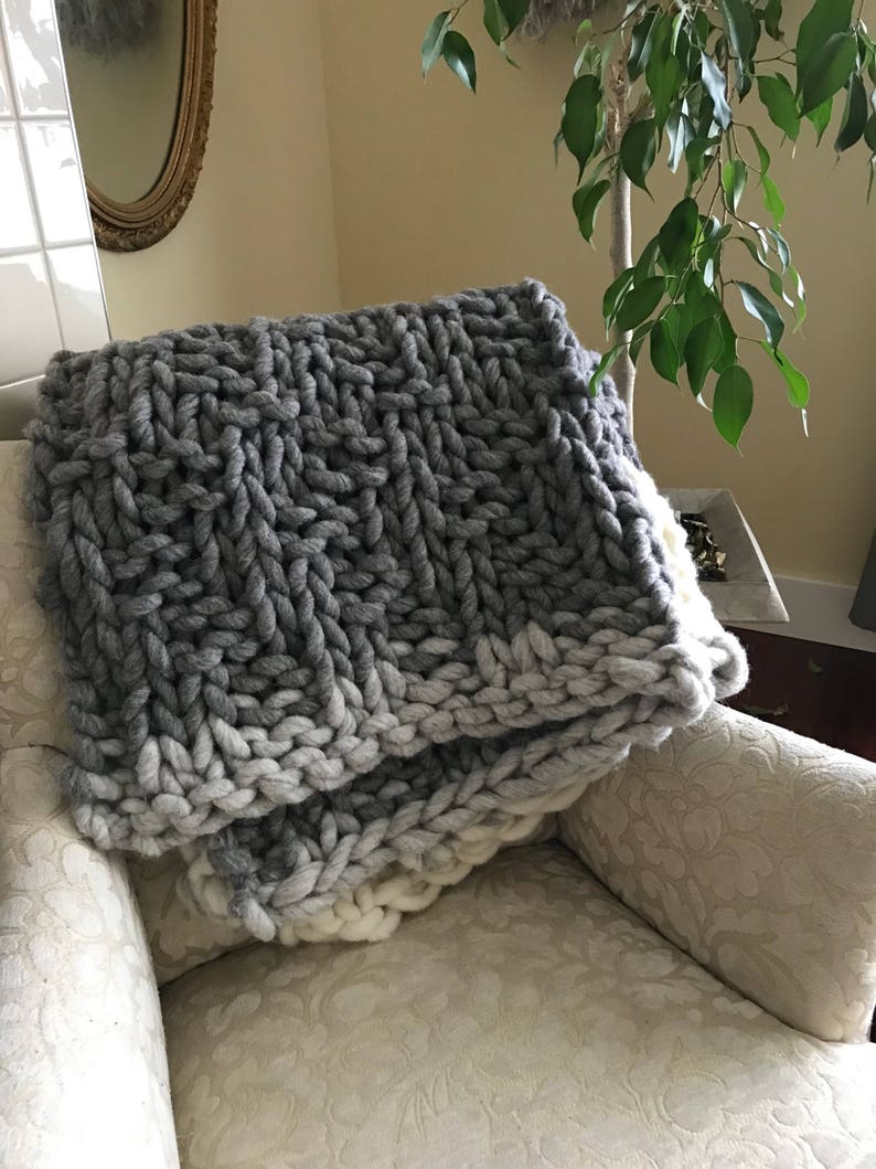 Chunky knit blanket Canadian made Blankets and Throws warm Etsy