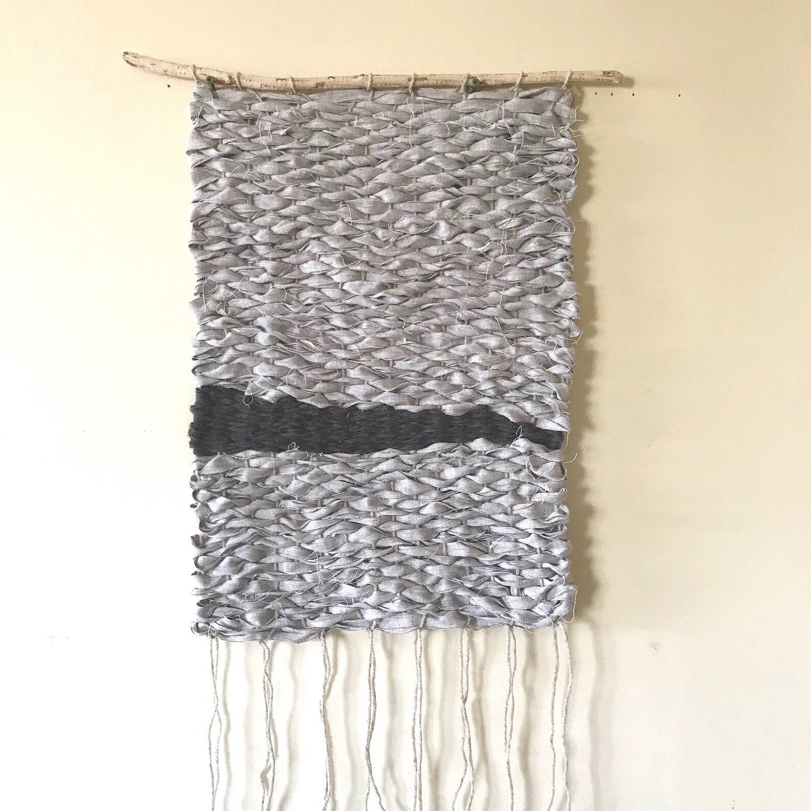 Natural woven linen wall hanging beautiful linen and wool Etsy