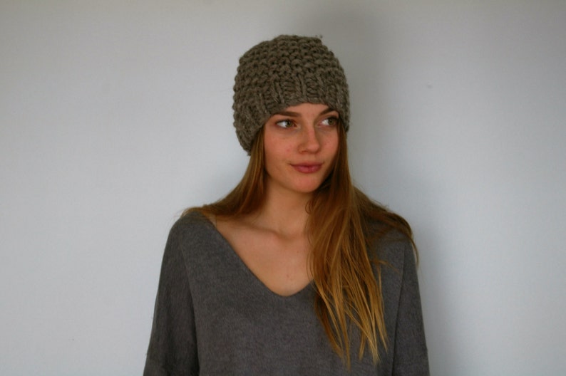 natural wool Chunky Wool Toque toque hat knit hat chunky knit beanie chunky knit hat knit warm hat
