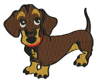 Dachshund embroidery design dog