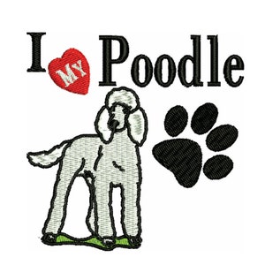 poodle embroidery design dog
