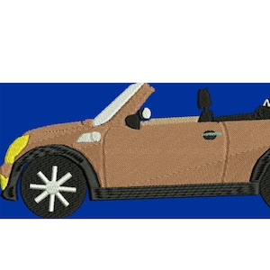 Mini Cooper soft top embroidery design car, vehicle, Mini Cooper