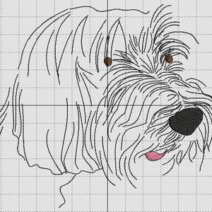 SALE embroidery design dog Bearded Collie