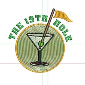 golf flag embroidery design, 19 th hole