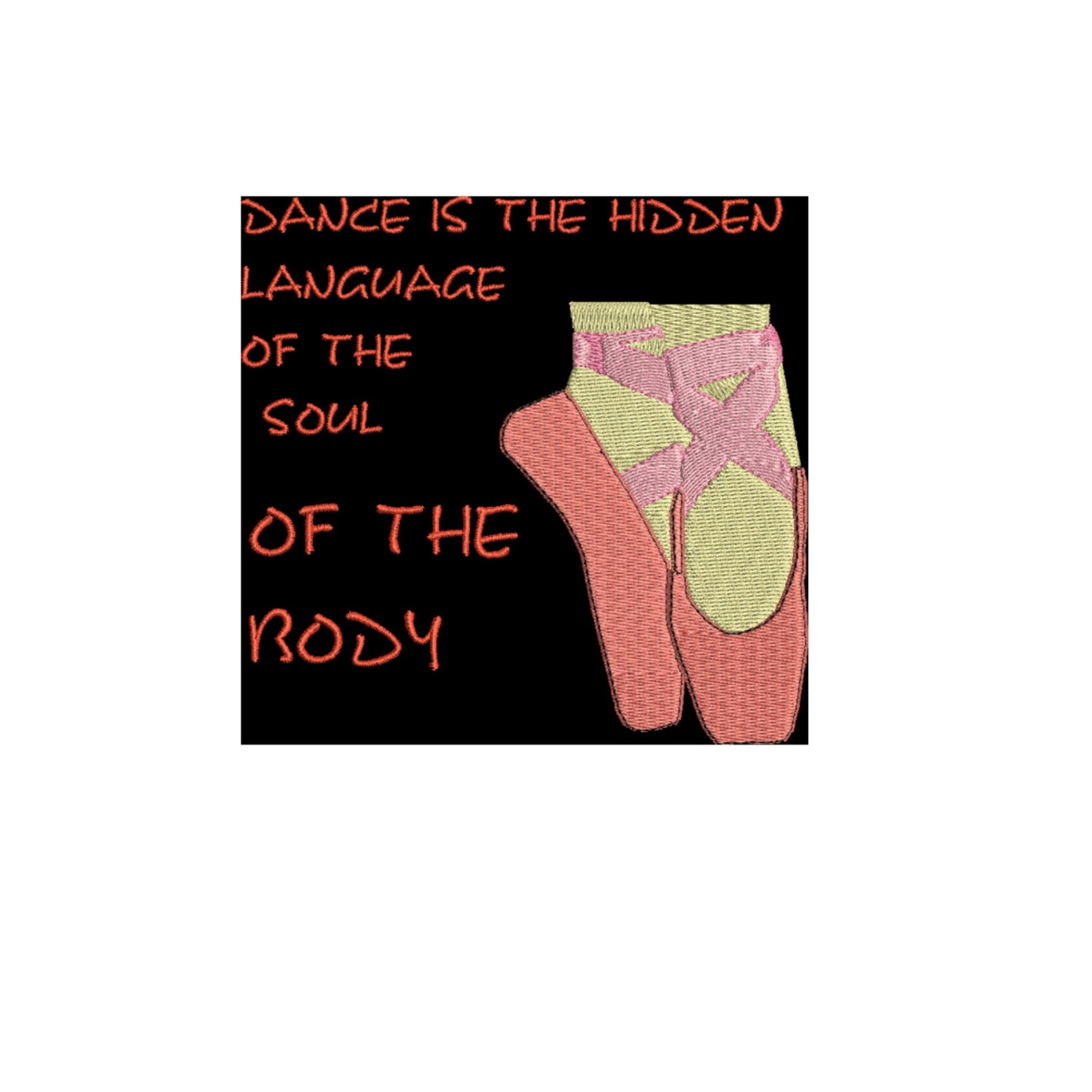 ballet shoes embroidery design dance