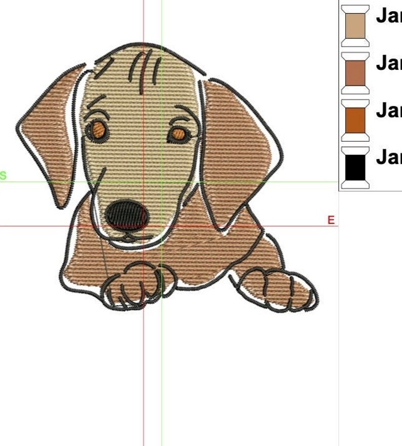 Dachshund embroidery design dog 5 X 7 HOOP AND 4 X 4 HOOP image 1