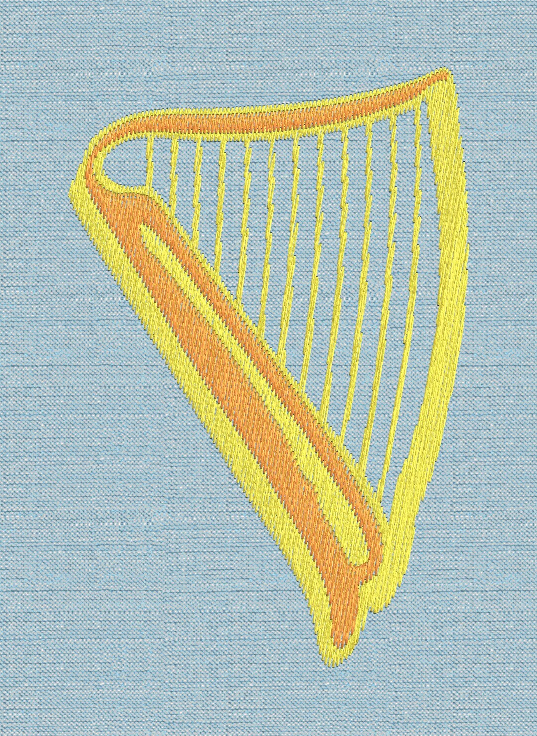 Simple Harp Pattern Simple Harp Embroidery Design 3.4 Inches High, 2.27 Inches Wide - Etsy