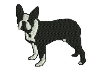 Boston Terrier embroidery design dog