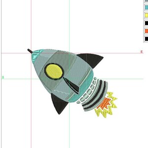 SALE. space ship rocket embroidery design