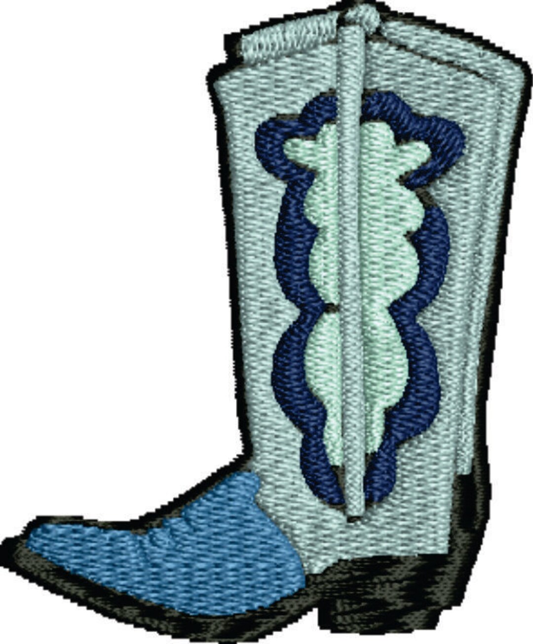 Western Boot Embroidery Design Etsy