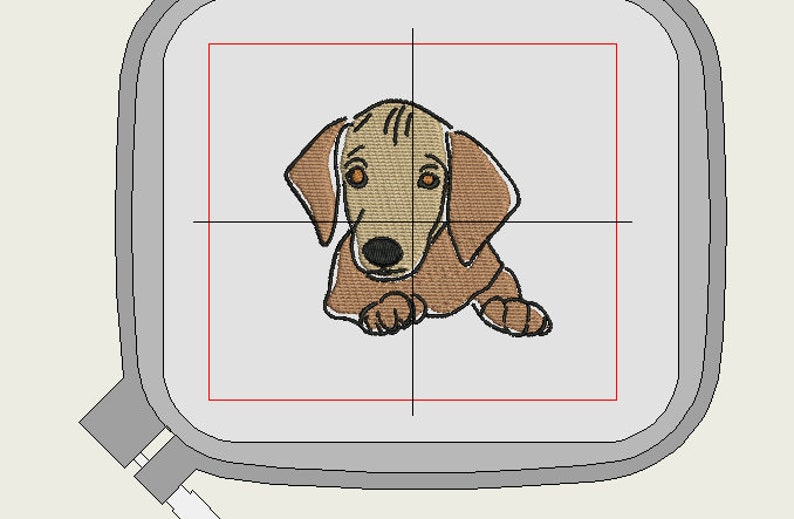 Dachshund embroidery design dog 5 X 7 HOOP AND 4 X 4 HOOP image 3