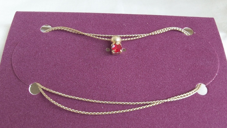 Caroline Emmons Red Rhinestone Necklace 3393 Vintage Red