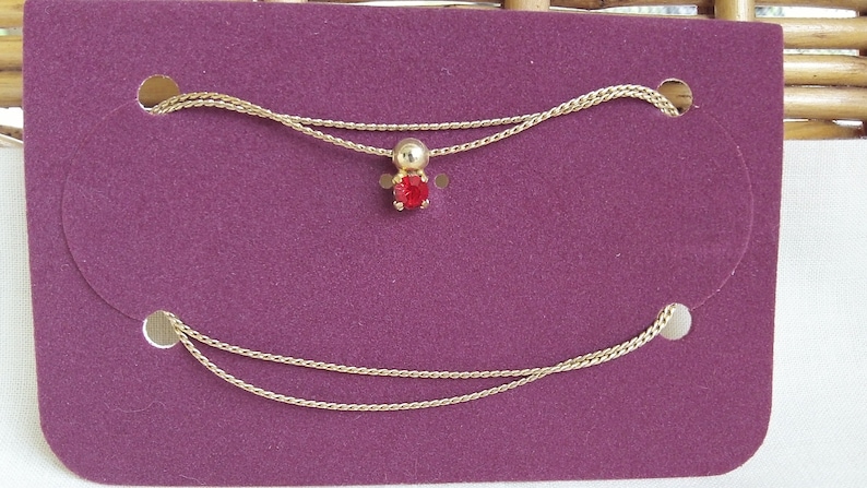 Caroline Emmons Red Rhinestone Necklace 3393 Vintage Red