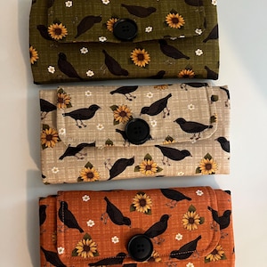 Cartera triple con diseño de pájaro girasol
