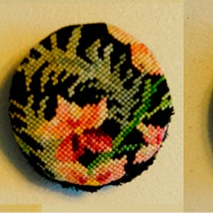 Dollhouse Miniature Petit Point Pillows: Flowers and Ferns