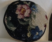 Dollhouse Miniature Micro Petit Point Pillow Black and White