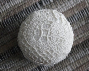 Dollhouse Miniature Bridal Pillow with Handmade Lace