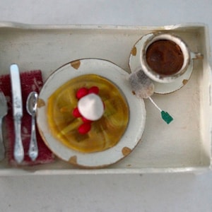 Miniature Breakfast on Tray, Handmade