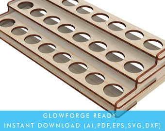 24 bottles, 3 Layer Essential Oil Display Stand Shelf Holder, Ready for Glowforge SVG Laser Cut File Instant Download, Accept Custom Order