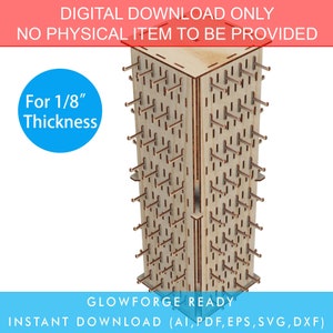 Lasergesneden 4 zijdige pegboard stijl sieraden display SVG, sleutelhangers display stand SVG-bestand, ketting display armband display Glowforge SVG-bestand