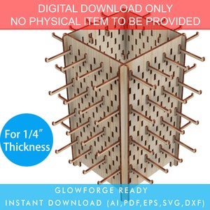 Laser cut 4 Sided pegboard style jewelry display svg, keychains display stand svg file, glowforge svg files trade show craft show display