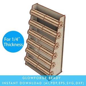 Downloadable for for laser cut 10&quot; Long 6 Layers Jewelry Display Stand for Charm Bracelet / Bangle / Watch for Store Display Glowforge Ready