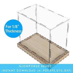 Laser Cut files for Counter Top Display Box, 10&quot;x6&quot;x9&quot;, glowforge svg file ready, laser cut template
