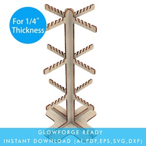 File SVG tagliati al laser per supporto portachiavi a 3 livelli POP, Over Hooks, Craft Fair Booth Display, Glowforge SVG Ready