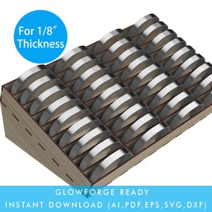 36 Slots Bangle Bracelet / Cuff Bracelet Sieraden Compartiment Grid Riser Incline Case, Geweldig voor opslag, Store Display, Glowforge bestand SVG
