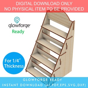 4 Tier Countertop Retail Display Stand, Product Display Stand, laser cut display stand SVG file, Glowforge SVG Ready to Cut
