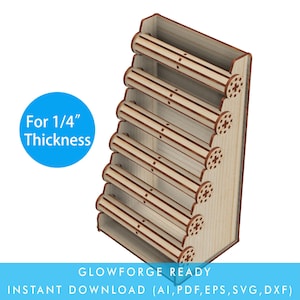 Downloadable for for laser cut 10&quot; Long 6 Layers Jewelry Display Stand for Charm Bracelet / Bangle / Watch for Store Display Glowforge Ready