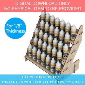 Digital File holds 120+ bottles Paint Rack Holder Stand Glowforge