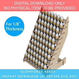 75 bottles, 10 Layers Vallejo Bottle Paint Rack, Essential Oil Display Stand Shelf Holder, Ready for Glowforge SVG Laser Cut Files