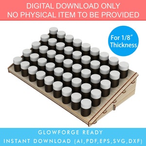 45 flessen, 5 Layer Essential Oil Display Stand Shelf Holder, Klaar voor Glowforge SVG Laser Cut File Instant Download, Accepteer Custom Order