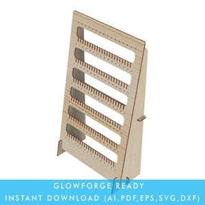 6 Layer Earring Storage Board with 132 slots and 112 Holes Earring Stand vector file for laser cut,  Store Display, Glowforge SVG File Ready