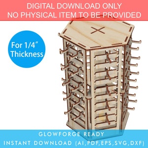 Laser cut file for 6 Sided Rotatable display stand svg, Rotating keychains display stand svg file, Ornament Rack, glowforge svg files