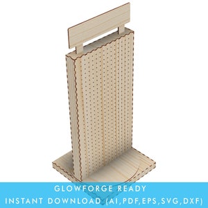 840 Holes pegboard styles for Hook Earrings, 2 Sides Rotating Retail Display Rack Stand for Jewelry Display laser cut file Glowforge Ready