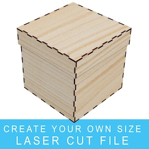 Aanpassing geschenkdoos met deksel en compartiment met uw maat vector bestand voor laser gesneden, geweldig voor opslag Store Display Glowforge bestand SVG